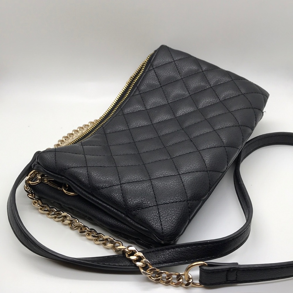 Long strap black purse